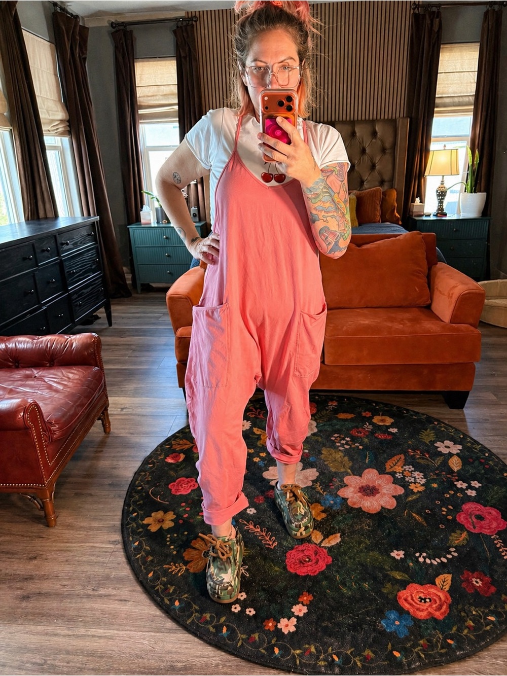 Free People Hot Shot Romper Pink | Size M | Oversized Comfy